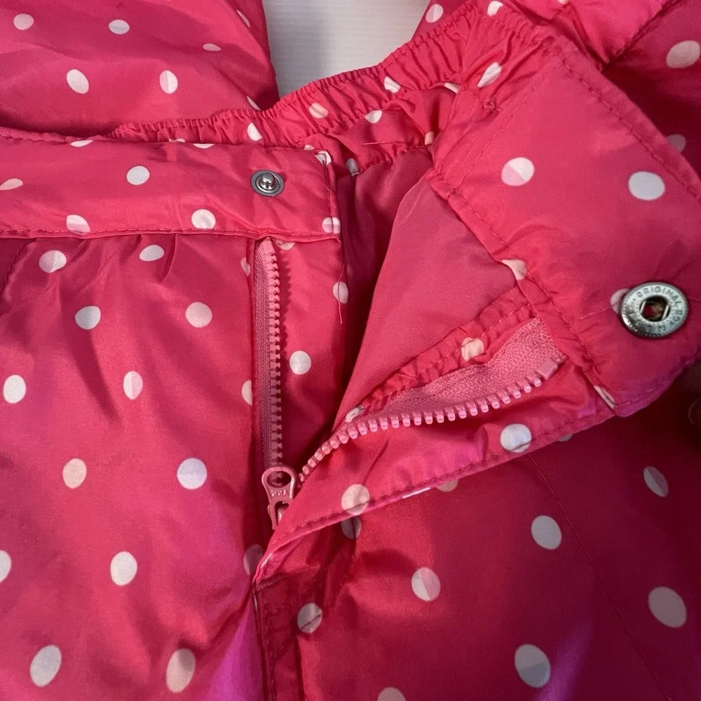 Girls Gymboree Snow Ski Pants Pink White Polka Dots Size Large 10-12